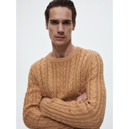 Reserved - Sweter ze strukturalnym splotem - Beżowy Reserved M Reserved