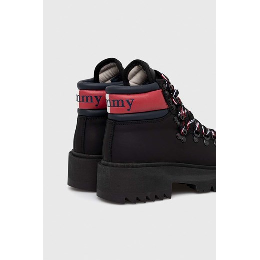 Tommy Jeans workery skórzane damskie kolor czarny na platformie Tommy Jeans 38 ANSWEAR.com