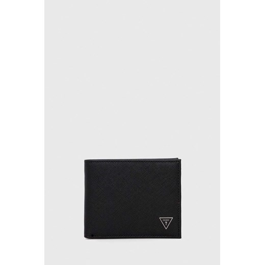 Guess portfel męski kolor czarny ze sklepu ANSWEAR.com w kategorii Portfele męskie - zdjęcie 148276496
