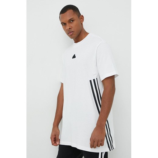 Adidas t-shirt bawełniany kolor biały z aplikacją XL ANSWEAR.com