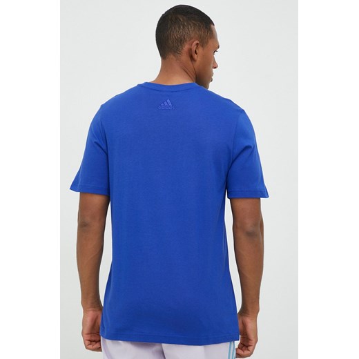 Adidas t-shirt bawełniany kolor niebieski z nadrukiem XL ANSWEAR.com
