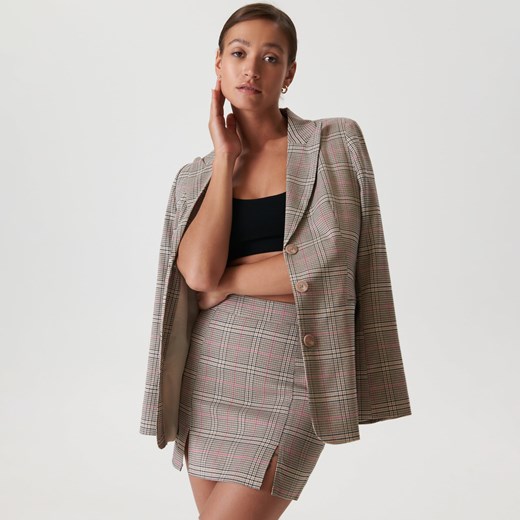 Sinsay - Marynarka w kratę - Wielobarwny Sinsay XL Sinsay