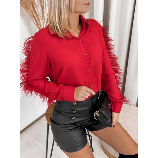 Ubra koszula damska z ko&#x142;nierzykiem z d&#x142;ugimi r&#x119;kawami elegancka 