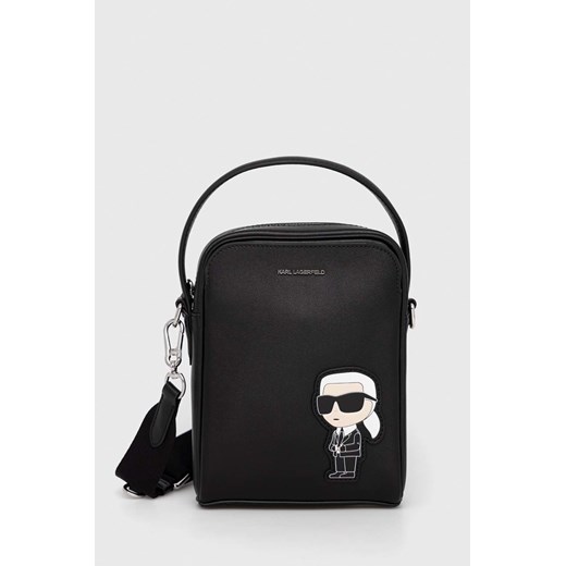 Karl Lagerfeld saszetka skórzana kolor czarny ze sklepu ANSWEAR.com w kategorii Torby męskie - zdjęcie 148311105