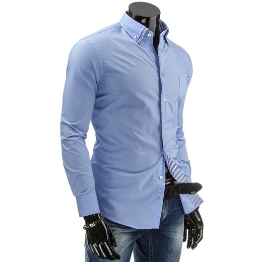 Koszula z długim rękawem (dx0696) dstreet niebieski bawełniane