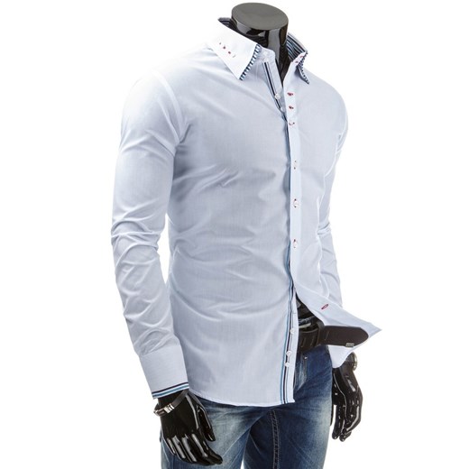 Koszula z długim rękawem (dx0691) - Biały dstreet niebieski bawełniane