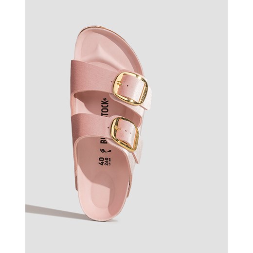 Różowe klapki damskie BIRKENSTOCK bez zapięcia na płaskiej podeszwie