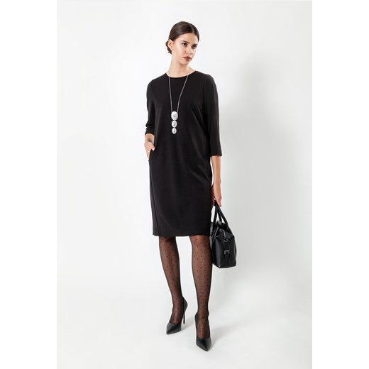 Prosta czarna sukienka z kieszeniami ze sklepu Molton w kategorii Sukienki - zdjęcie 148332668