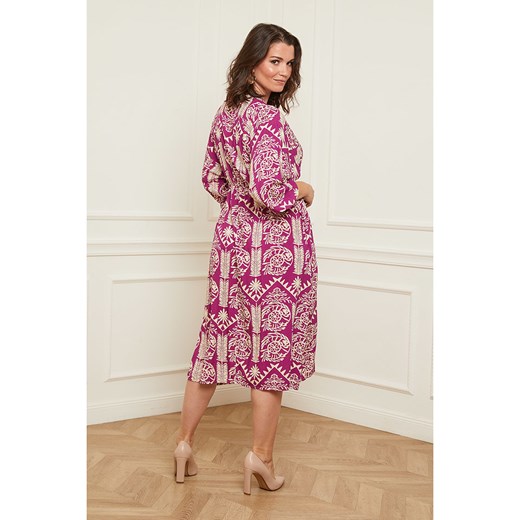 Sukienka w kolorze różowym ze wzorem Curvy Lady 44/46 Limango Polska promocja