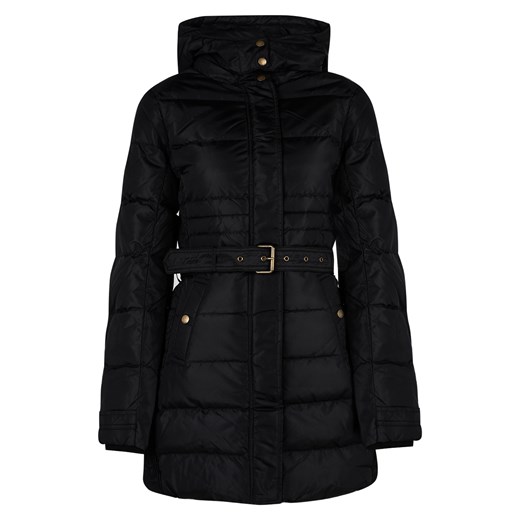 Pepe Jeans kurtka damska z tkaniny czarna z kapturem długa zimowa casual 