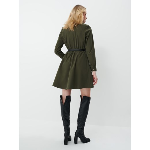 Mohito - Szmizjerka mini z paskiem - Khaki Mohito 42 Mohito