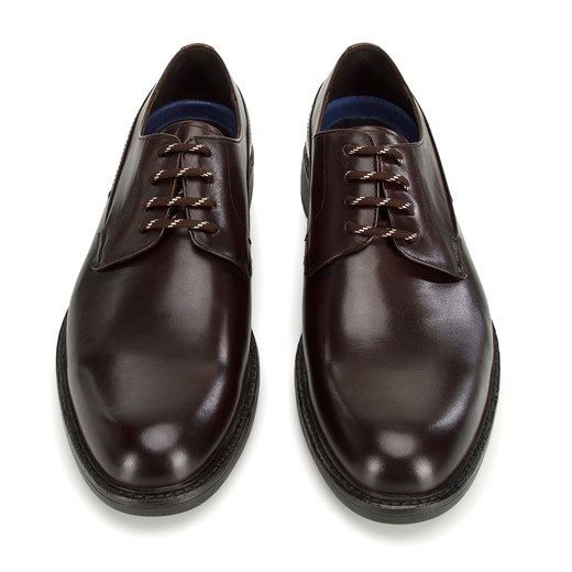 Męskie buty derby skórzane na grubej podeszwie brązowe ze sklepu WITTCHEN w kategorii Buty eleganckie męskie - zdjęcie 148412508