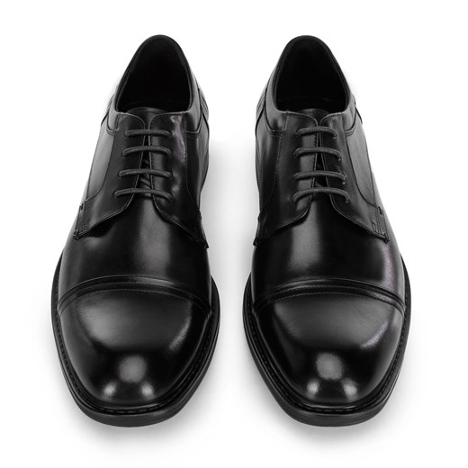 Męskie derby skórzane klasyczne czarne ze sklepu WITTCHEN w kategorii Buty eleganckie męskie - zdjęcie 148412519