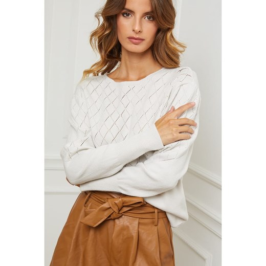 Sweter "Dolly" w kolorze kremowym So Cachemire L wyprzedaż Limango Polska
