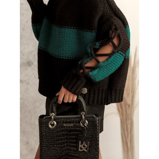 Sweter Gail Black Butelkowy Lisa Mayo uniwesralny Lisa Mayo