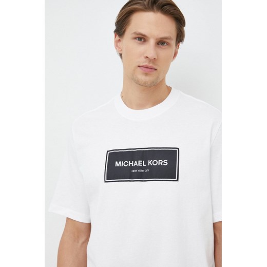 Michael Kors t-shirt bawełniany kolor biały z aplikacją Michael Kors M ANSWEAR.com