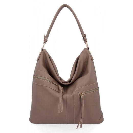 Duże Torebki Damskie XXL firmy Herisson Ciemno Beżowe (kolory) Herisson PaniTorbalska