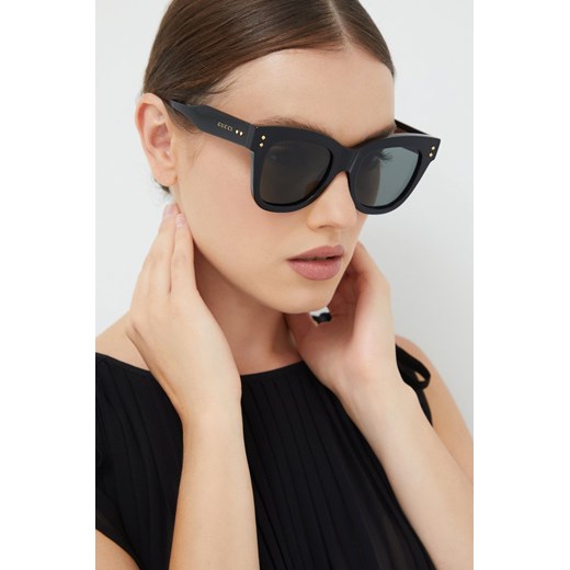 Gucci okulary przeciwsłoneczne damskie kolor czarny ze sklepu ANSWEAR.com w kategorii Okulary przeciwsłoneczne damskie - zdjęcie 148478375