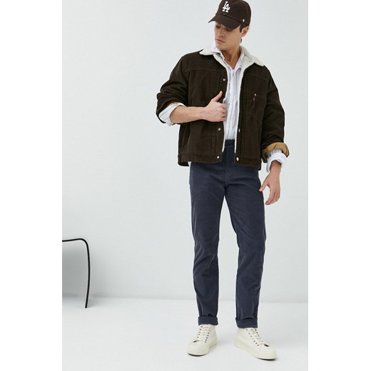 Levi's kurtka sztruksowa kolor brązowy przejściowa oversize XL ANSWEAR.com