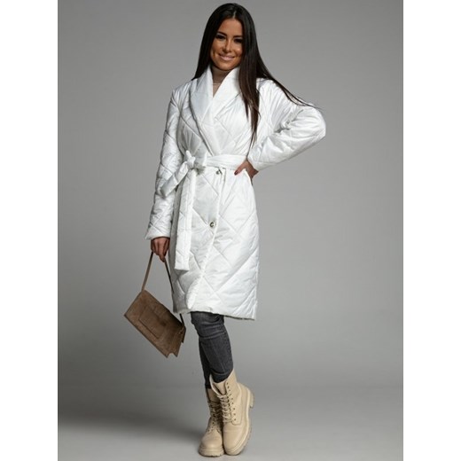 Płaszcz Juddy Pattern Biały ze sklepu Lisa Mayo w kategorii Płaszcze damskie - zdjęcie 148511875