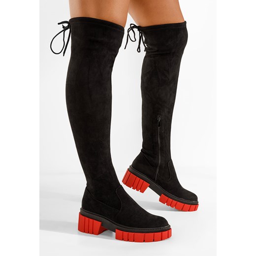 Czarne kozaki za kolano płaskie Dolaria V2 ze sklepu Zapatos w kategorii Kozaki damskie - zdjęcie 148526095