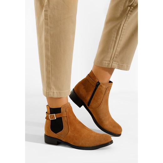 Camelowe botki damskie skórzane Antequera V2 Zapatos 41 okazja Zapatos