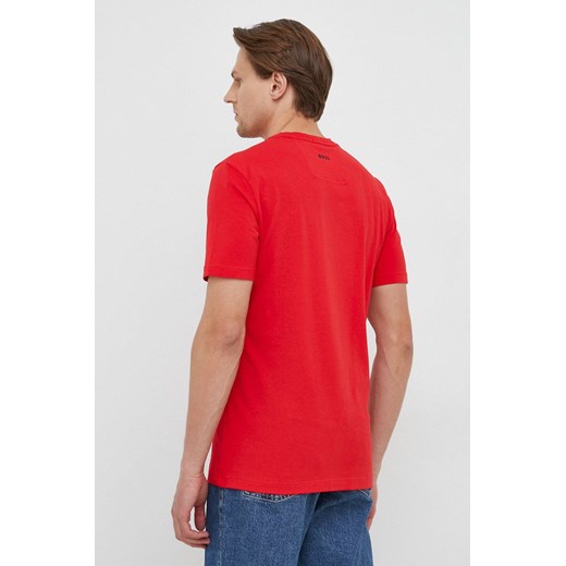 BOSS t-shirt BOSS GREEN męski kolor czerwony z nadrukiem XL ANSWEAR.com
