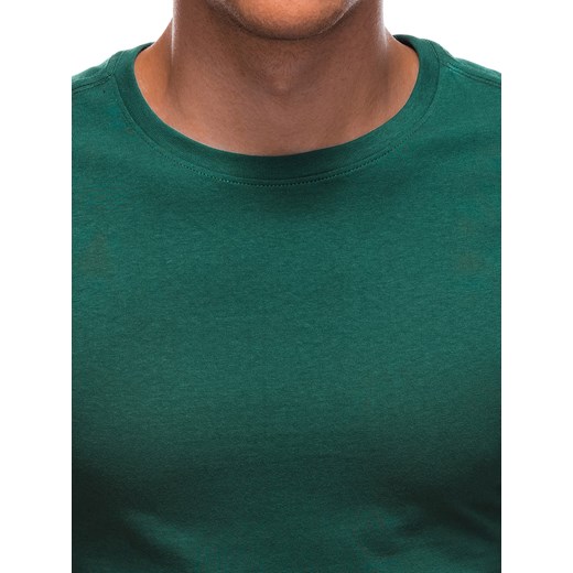 Longsleeve męski bez nadruku EM-LSBL-0103 - ciemnozielony ze sklepu Edoti w kategorii T-shirty męskie - zdjęcie 148566495