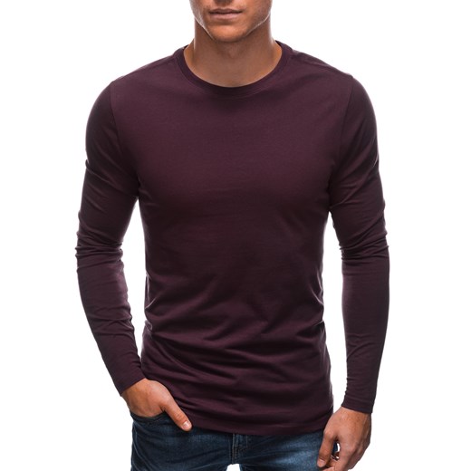 Longsleeve bez nadruku EM-LSBL-0103 - burgundowy ze sklepu Edoti w kategorii T-shirty męskie - zdjęcie 148566498