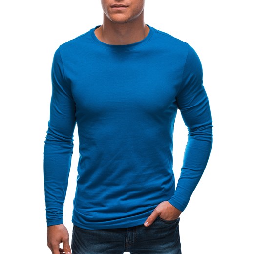 Longsleeve męski bez nadruku EM-LSBL-0103 - niebieski ze sklepu Edoti w kategorii T-shirty męskie - zdjęcie 148566505