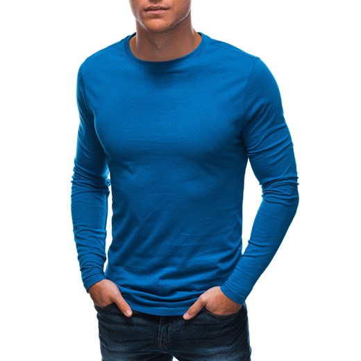 Longsleeve męski bez nadruku EM-LSBL-0103 - niebieski ze sklepu Edoti w kategorii T-shirty męskie - zdjęcie 148566506