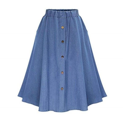 Jeansowa Spódnica Na Guziki ze sklepu ParinePL w kategorii Spódnice - zdjęcie 148585697