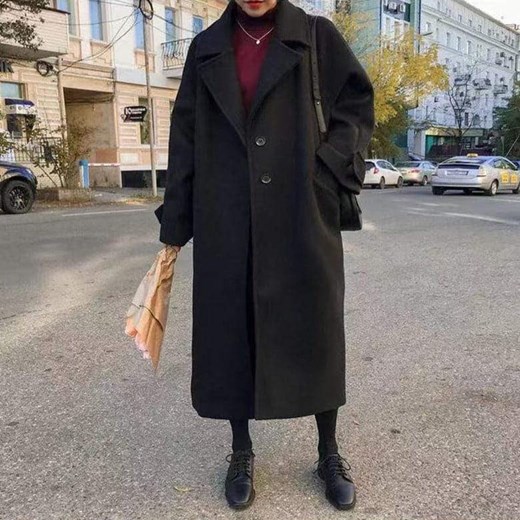 Długi Płaszcz Z Szerokimi Rękawami Parine.pl M ParinePL
