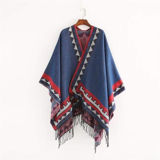 Sweter Ponczo Z Azteckimi Wzorami ze sklepu ParinePL w kategorii Poncza - zdjęcie 148589625
