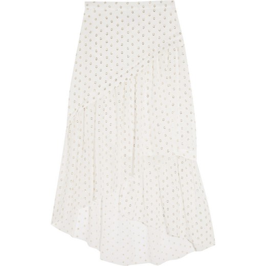Leah tiered silk-blend fil coupé skirt net-a-porter  spódnica