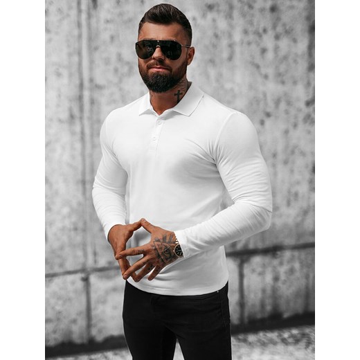 Longsleeve męski biały OZONEE O/B263 Ozonee L wyprzedaż ozonee.pl