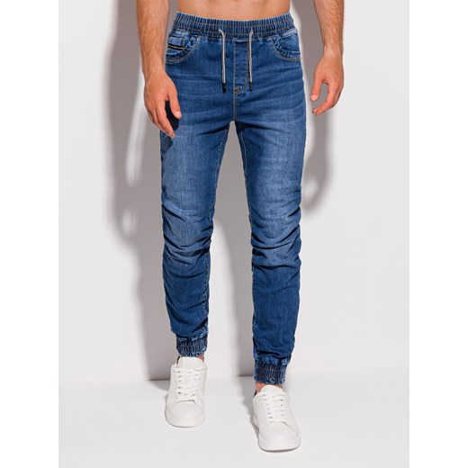 Spodnie męskie jeansowe 1251P - niebieskie Edoti.com 37 wyprzedaż Edoti