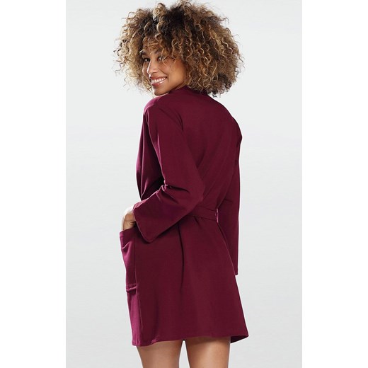 Pola podomka/szlafrok, Kolor bordowy, Rozmiar S, DKaren ze sklepu Intymna w kategorii Szlafroki damskie - zdjęcie 148617038