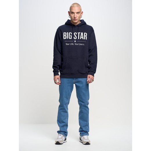Bluza męska z kapturem granatowa Ashlyno 403 ze sklepu Big Star w kategorii Bluzy męskie - zdjęcie 148623935