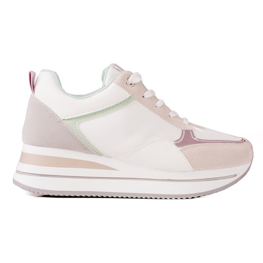 TRENDI Stylowe Sneakersy Na Platformie białe wielokolorowe Trendi 40 ButyModne.pl