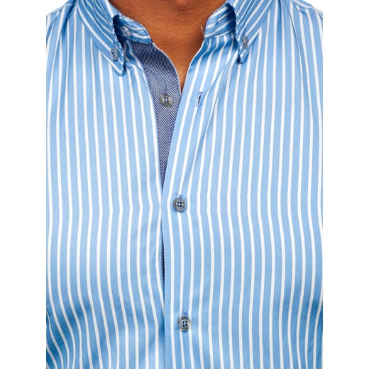 Koszula męska Denley niebieska z bawełny 