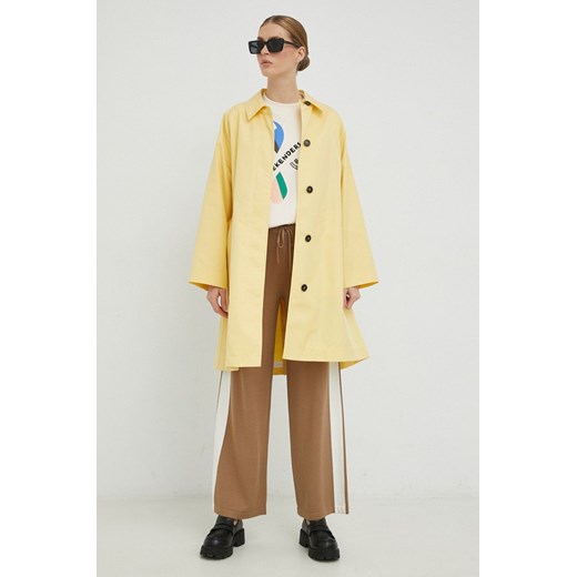 Weekend Max Mara trencz damski kolor żółty przejściowy 36 ANSWEAR.com