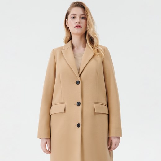 Sinsay - Płaszcz z wełną - Beżowy Sinsay M okazyjna cena Sinsay