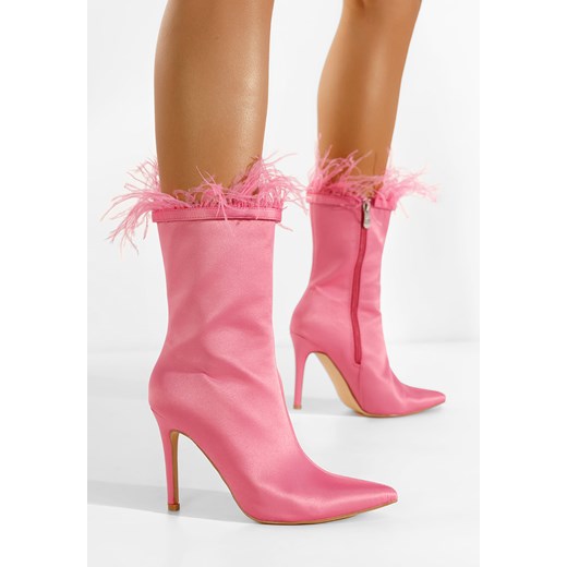 Różowe botki na szpilce Aliseda ze sklepu Zapatos w kategorii Botki - zdjęcie 148648086