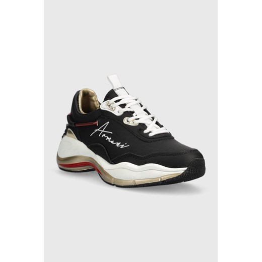 Emporio Armani sneakersy skórzane kolor czarny X3X173 XN759 M700 Emporio Armani 36 ANSWEAR.com
