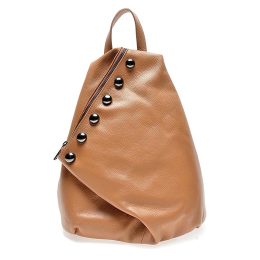 Skórzany plecak w kolorze jasnobrązowym - 30 x 38 x 14 cm Luisa Vannini onesize promocyjna cena Limango Polska
