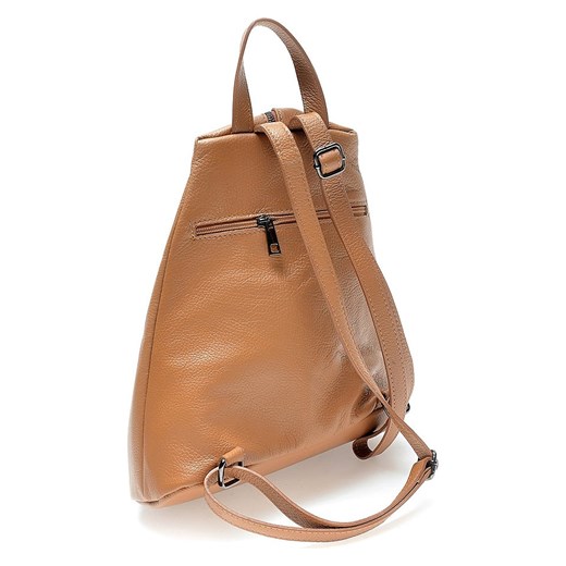 Skórzany plecak w kolorze jasnobrązowym - 30 x 38 x 14 cm Luisa Vannini onesize Limango Polska promocja
