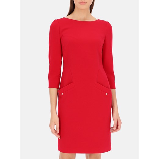Czerwona sukienka z kieszeniami Potis & Verso Helli ze sklepu Eye For Fashion w kategorii Sukienki - zdjęcie 148696378