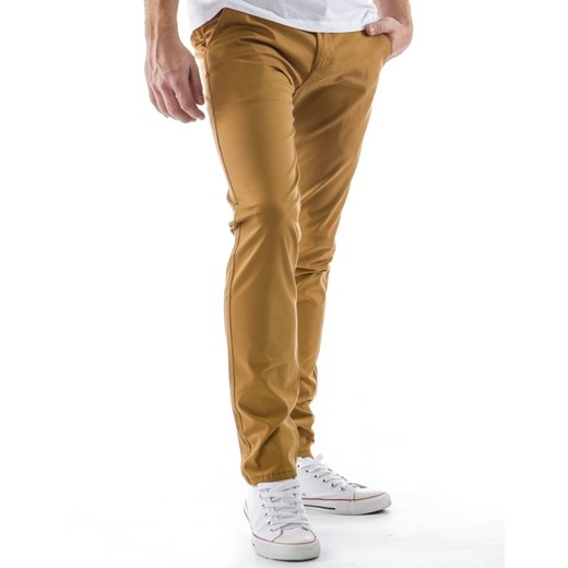 Spodnie (ux0116) dstreet brazowy bawełniane
