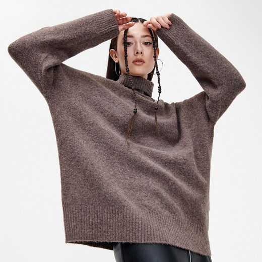 Cropp - Melanżowy sweter oversize - Brązowy Cropp Uniwersalny wyprzedaż Cropp